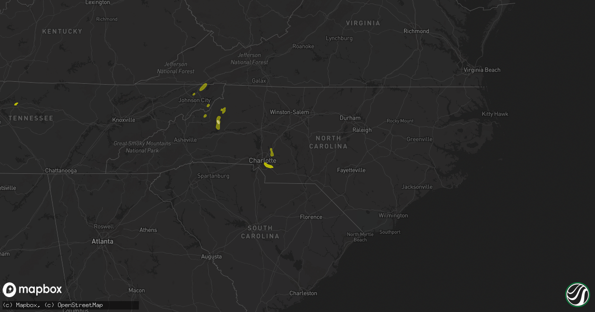Hail map in North Carolina on May 21, 2013