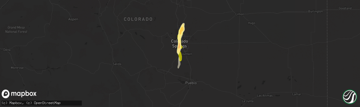 Hail map in Colorado Springs, CO on May 21, 2014