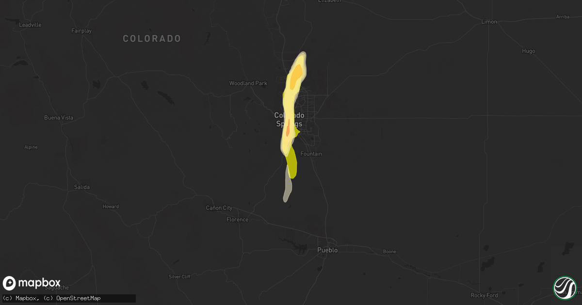 Hail map in Colorado Springs, CO on May 21, 2014