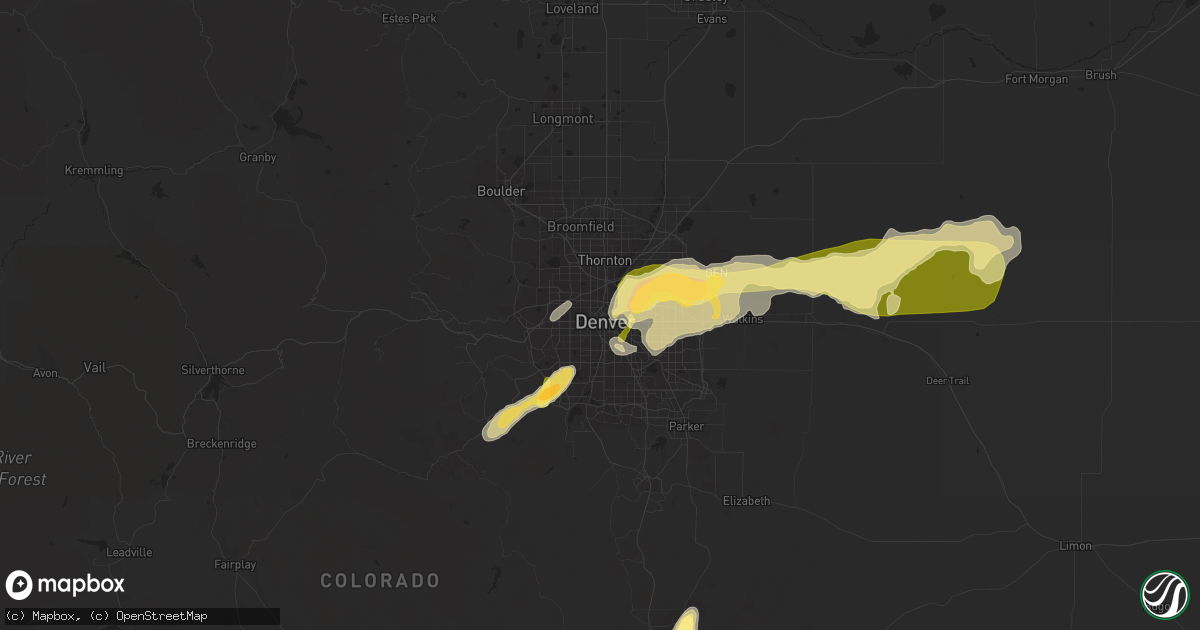 Hail map in Denver, CO on May 21, 2014