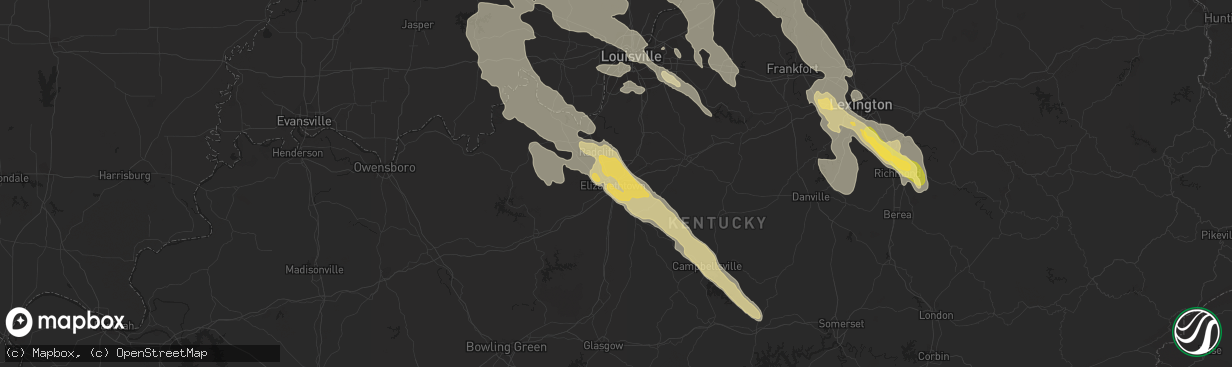 Hail map in Elizabethtown, KY on May 21, 2014