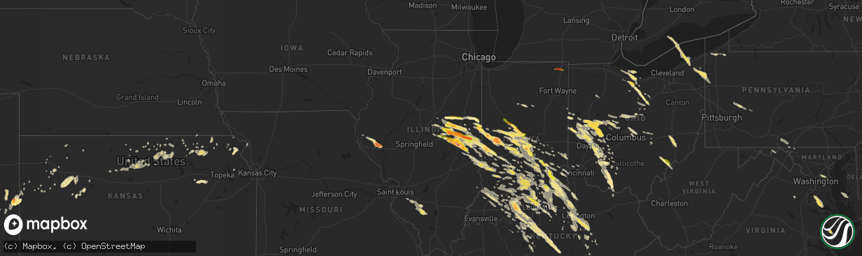 Hail map in Illinois on May 21, 2014