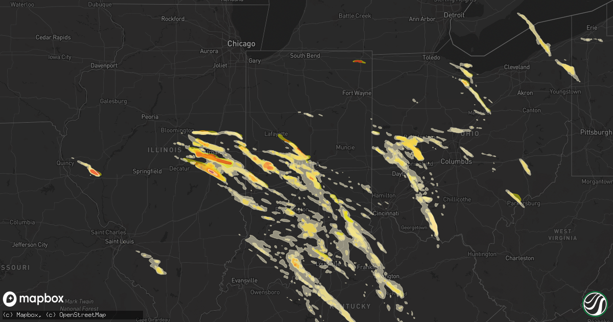 Hail map in Indiana on May 21, 2014