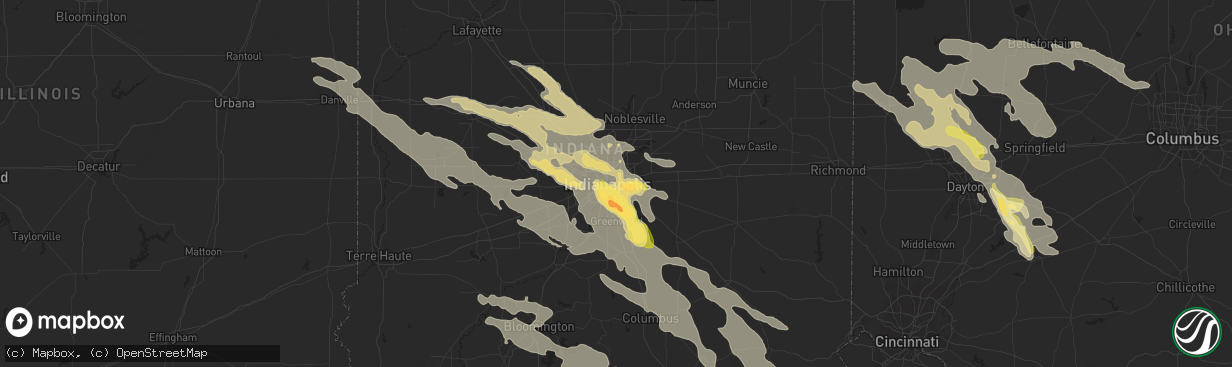 Hail map in Indianapolis, IN on May 21, 2014