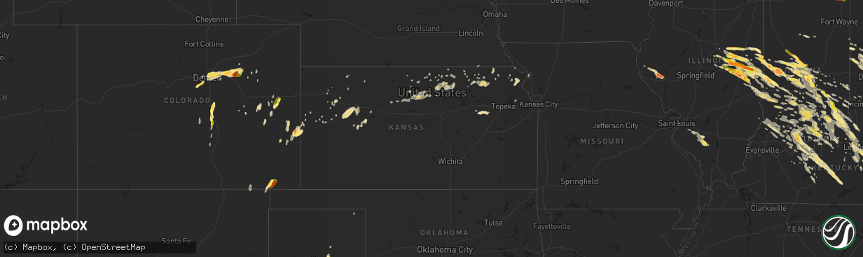 Hail map in Kansas on May 21, 2014