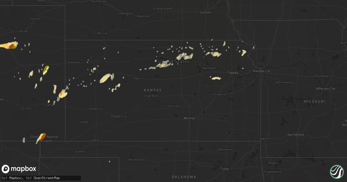 Hail map in Kansas on May 21, 2014