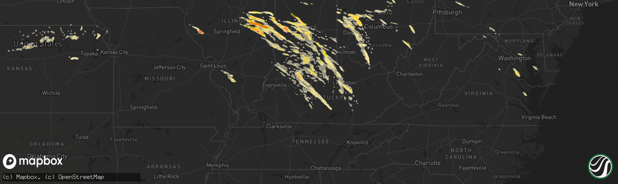 Hail map in Kentucky on May 21, 2014