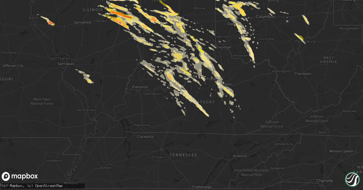 Hail map in Kentucky on May 21, 2014