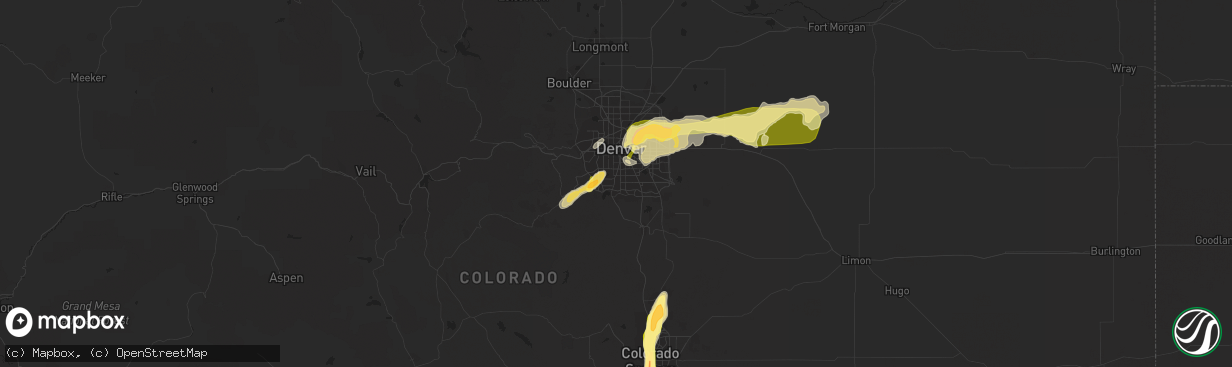 Hail map in Littleton, CO on May 21, 2014