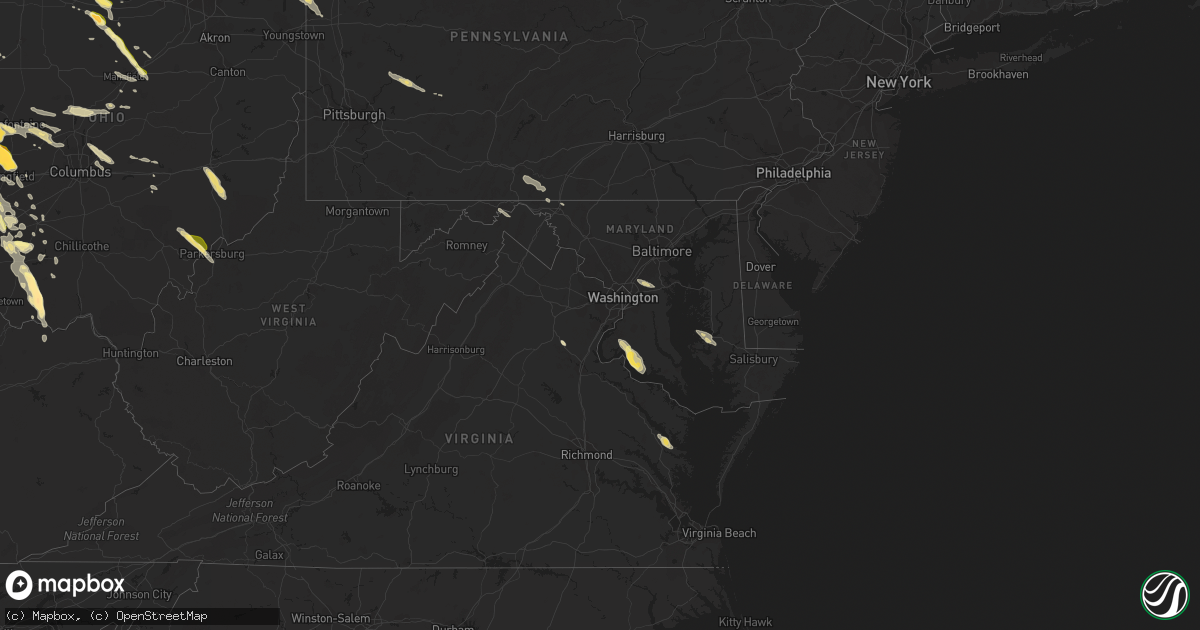 Hail map in Maryland on May 21, 2014