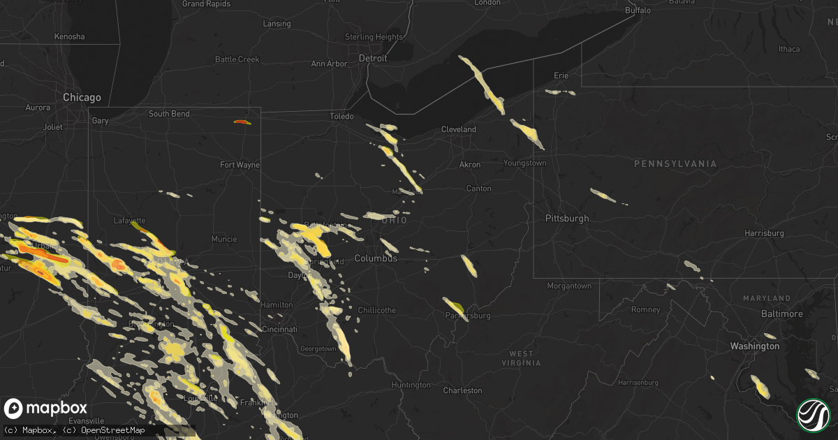Hail map in Ohio on May 21, 2014