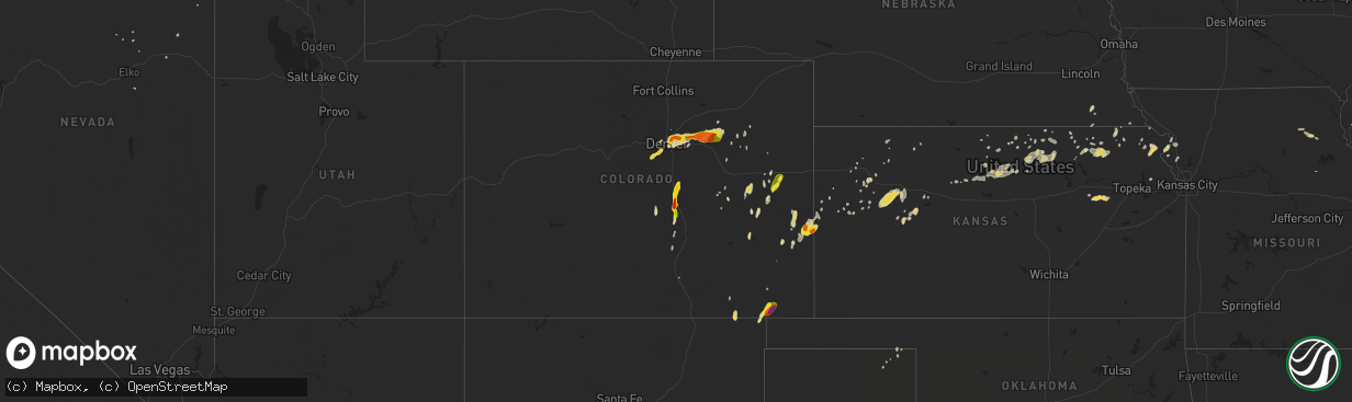 Hail map on May 21, 2014