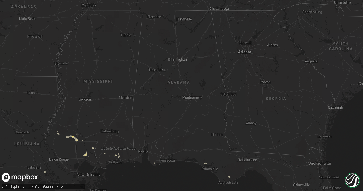 Hail map in Alabama on May 21, 2015