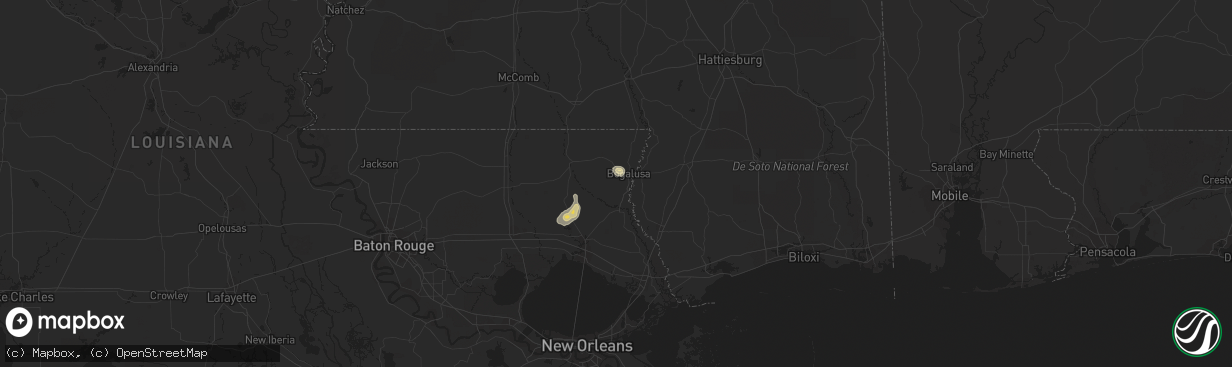 Hail map in Bogalusa, LA on May 21, 2015