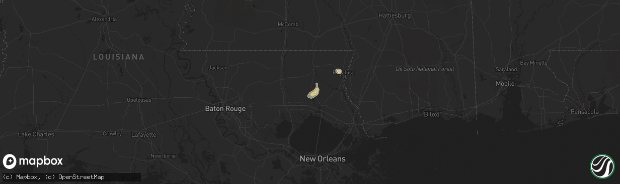 Hail map in Folsom, LA on May 21, 2015