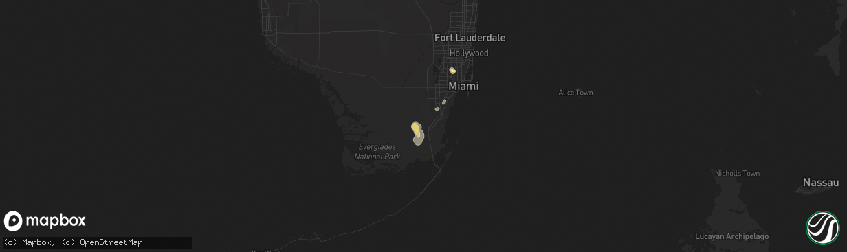 Hail map in Homestead, FL on May 21, 2015