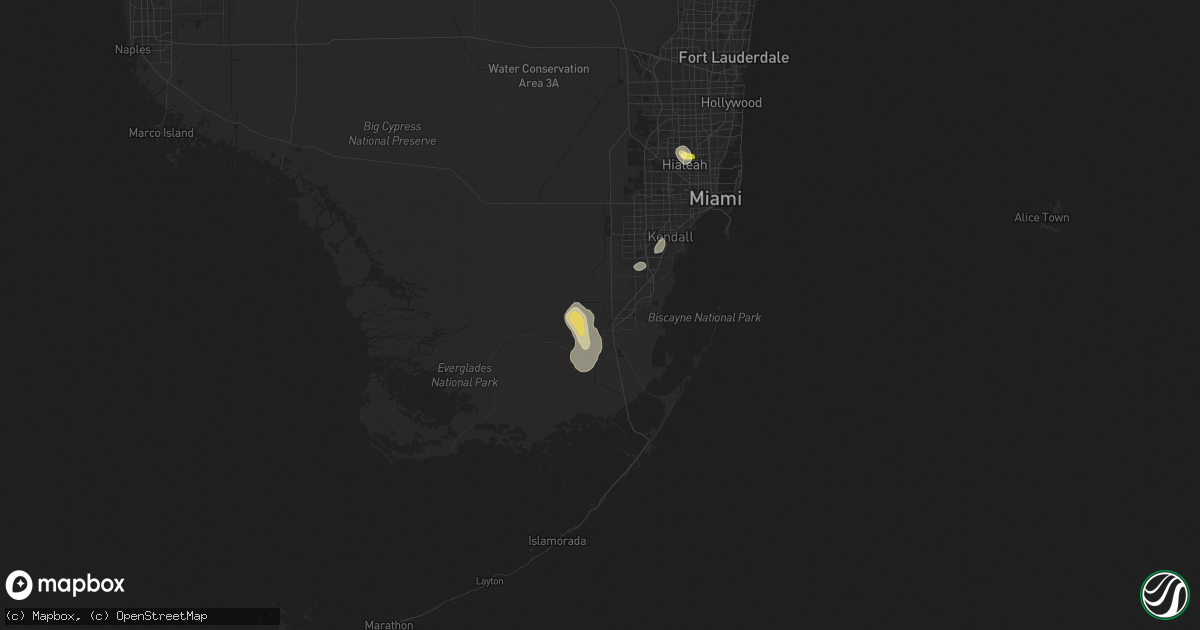 Hail map in Homestead, FL on May 21, 2015
