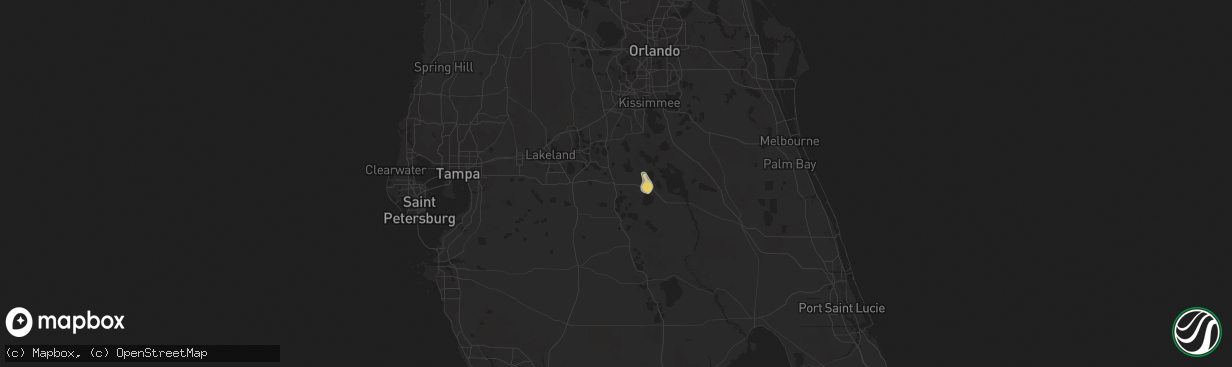 Hail map in Lake Wales, FL on May 21, 2015