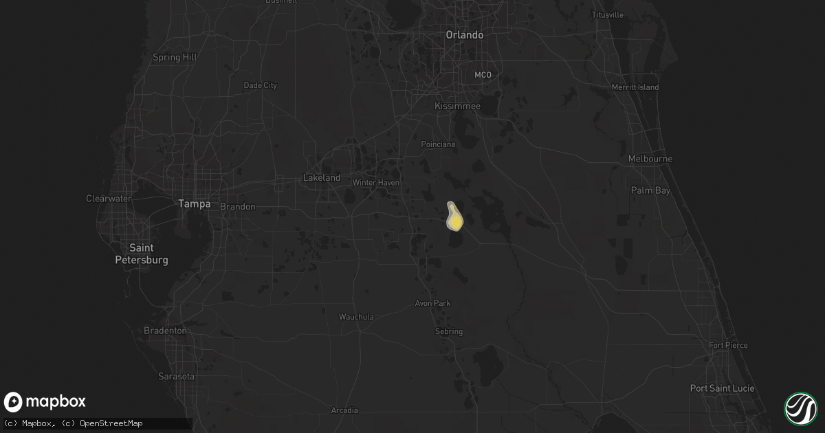 Hail map in Lake Wales, FL on May 21, 2015