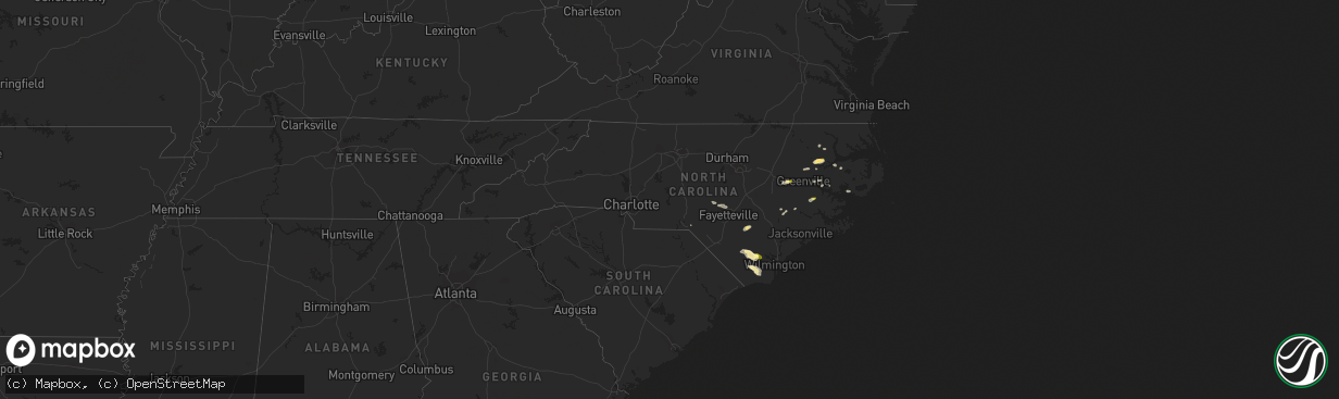 Hail map in North Carolina on May 21, 2015