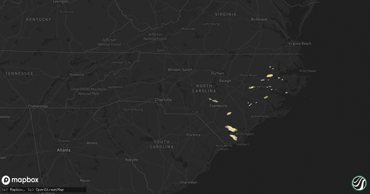 Hail map in North Carolina on May 21, 2015