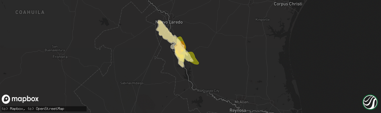 Hail map in Zapata, TX on May 21, 2015