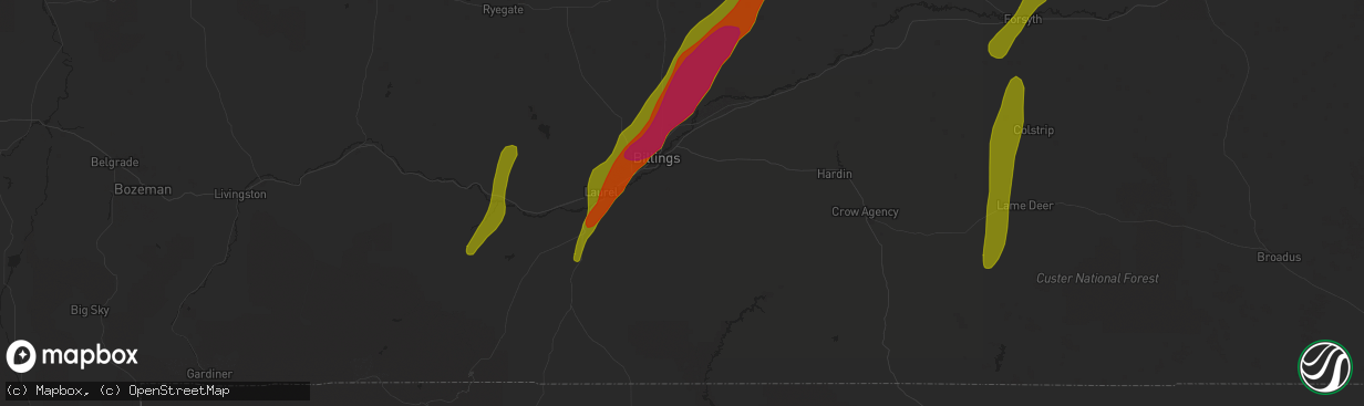 Hail map in Billings, MT on May 21, 2016