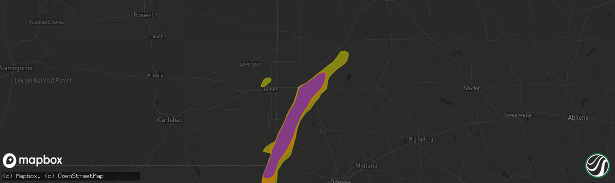 Hail map in Seminole, TX on May 21, 2016