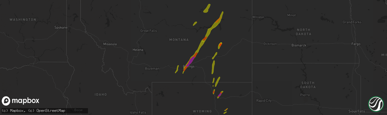 Hail map on May 21, 2016