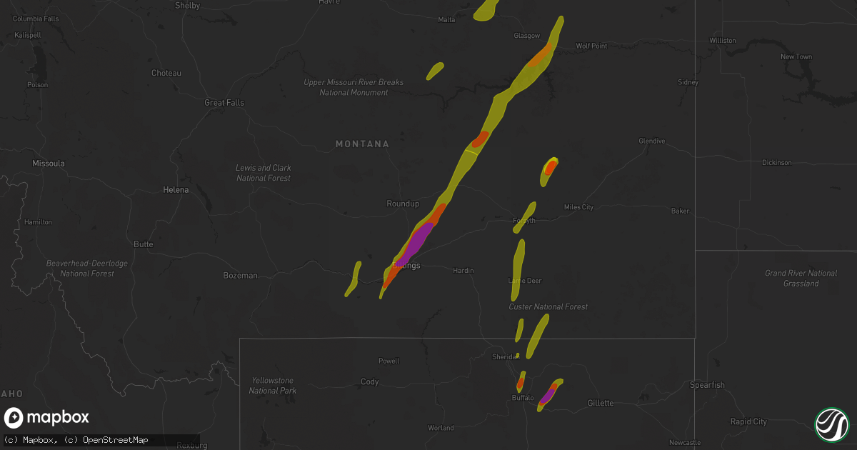 Hail map on May 21, 2016
