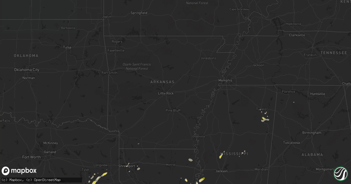 Hail map in Arkansas on May 21, 2017