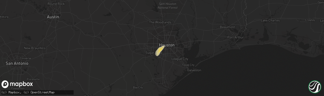 Hail map in Bellaire, TX on May 21, 2017