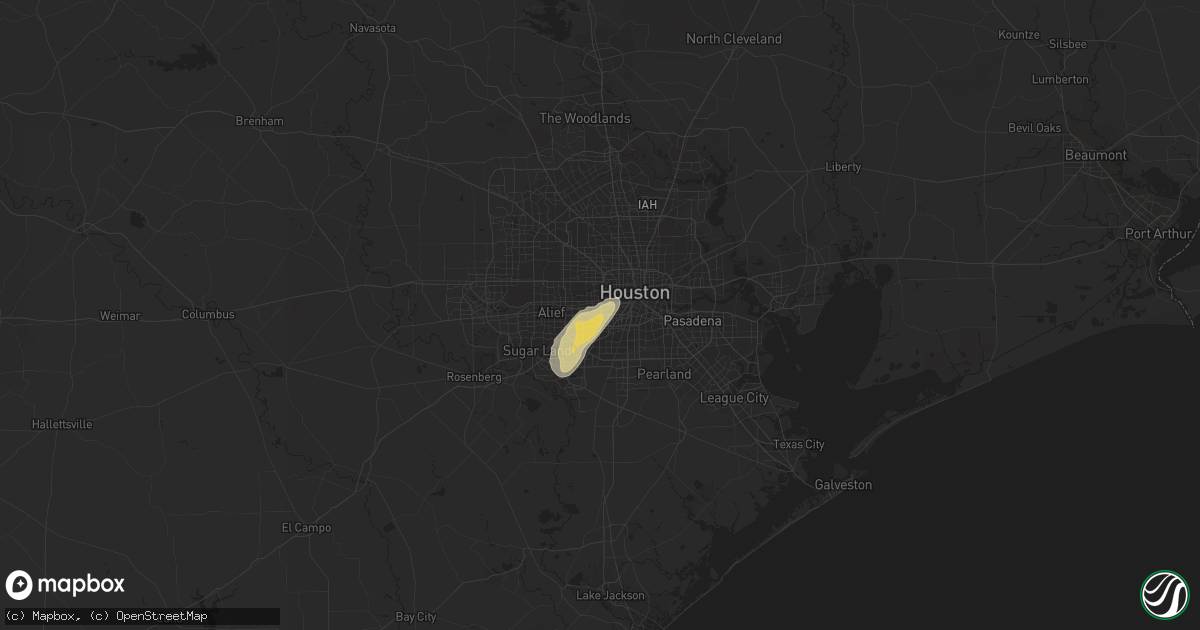 Hail map in Bellaire, TX on May 21, 2017