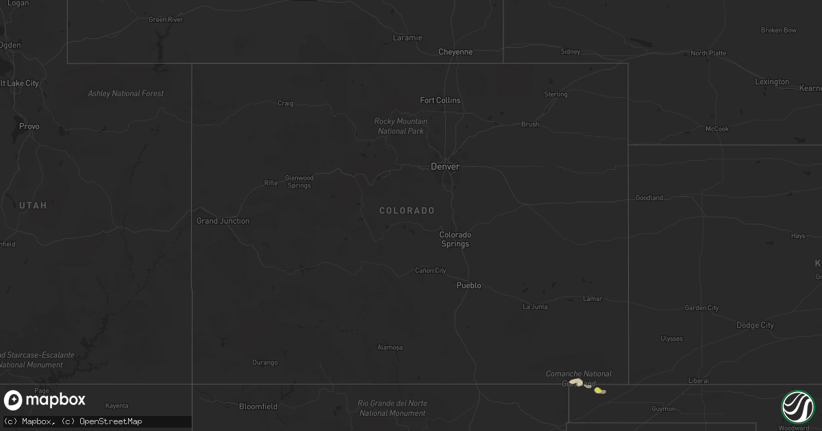 Hail map in Colorado on May 21, 2017