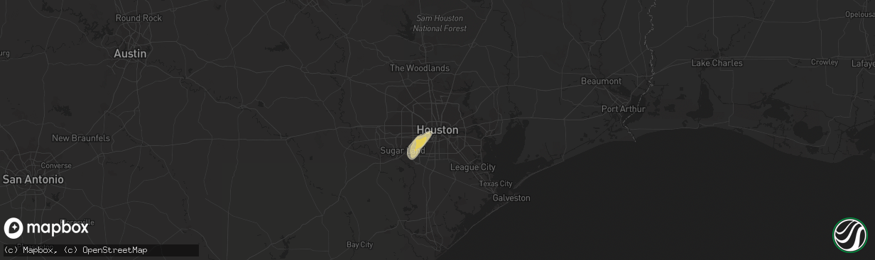 Hail map in Houston, TX on May 21, 2017