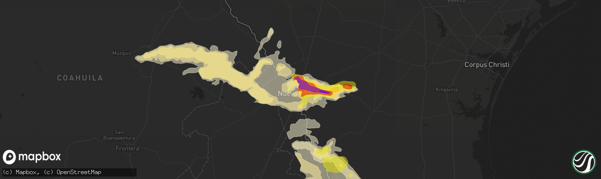 Hail map in Laredo, TX on May 21, 2017