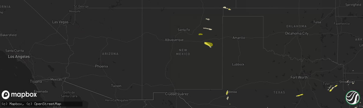 Hail map in New Mexico on May 21, 2017