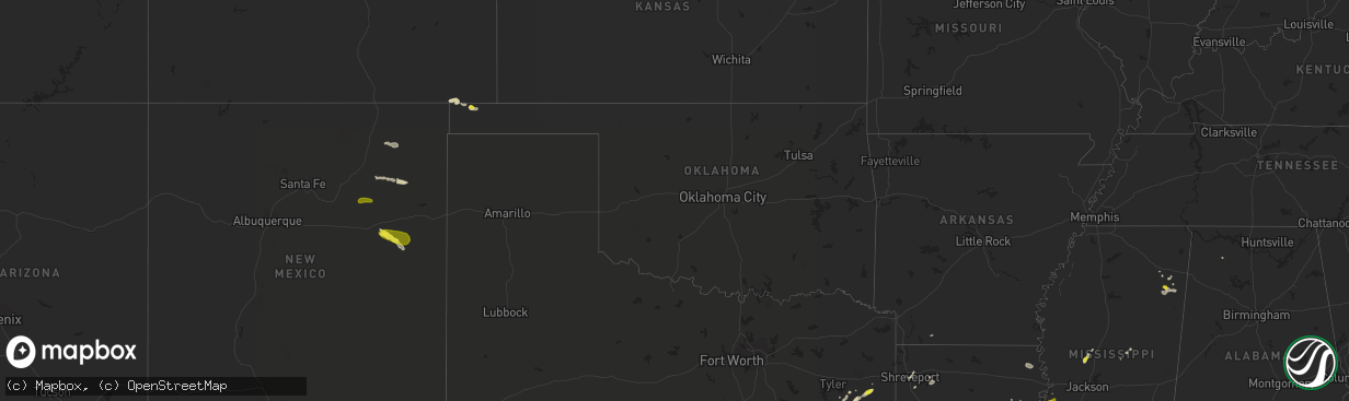 Hail map in Oklahoma on May 21, 2017