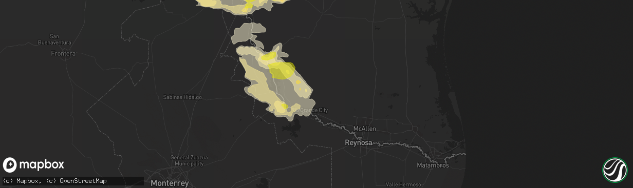 Hail map in Rio Grande City, TX on May 21, 2017