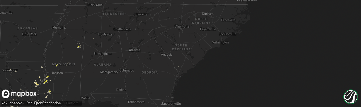 Hail map in South Carolina on May 21, 2017