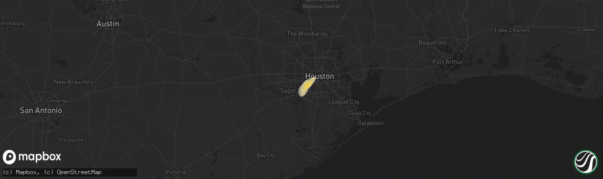 Hail map in Stafford, TX on May 21, 2017