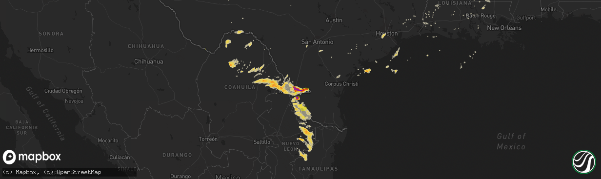 Hail map on May 21, 2017