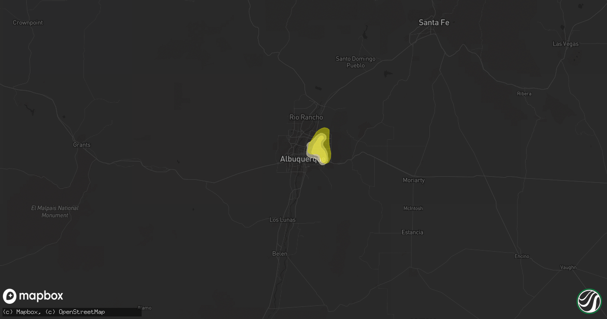 Hail map in Albuquerque, NM on May 21, 2018