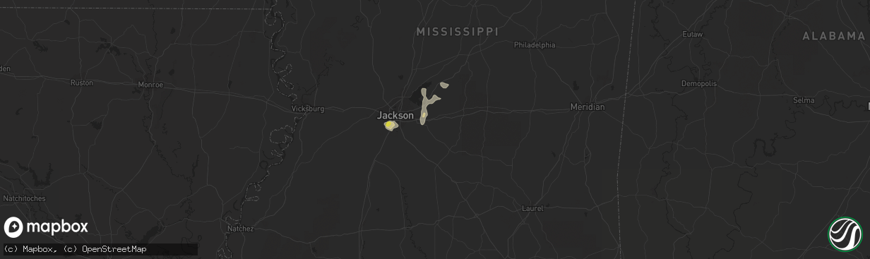 Hail map in Brandon, MS on May 21, 2018