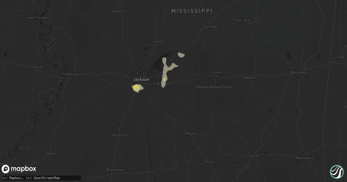 Hail map in Brandon, MS on May 21, 2018