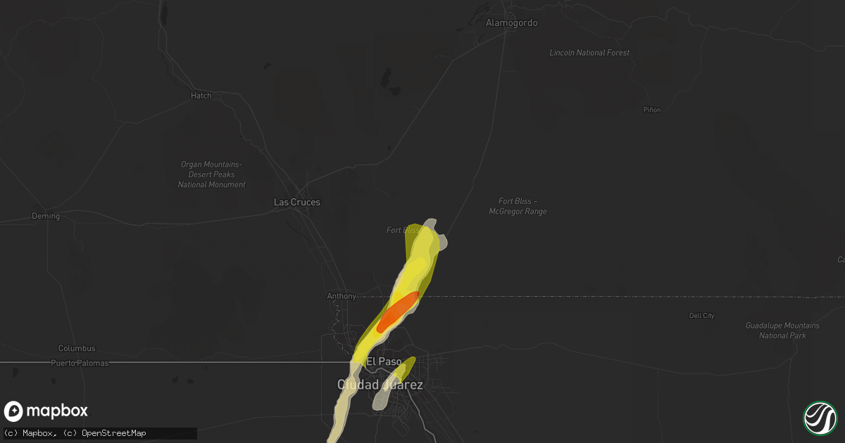 Hail map in Chaparral, NM on May 21, 2018