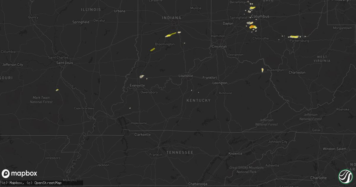 Hail map in Kentucky on May 21, 2018