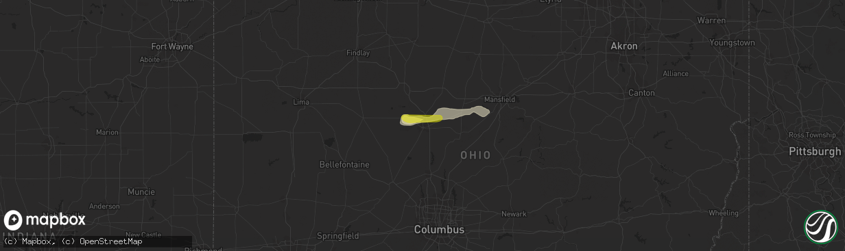 Hail map in Marion, OH on May 21, 2018