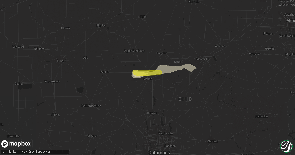 Hail map in Marion, OH on May 21, 2018