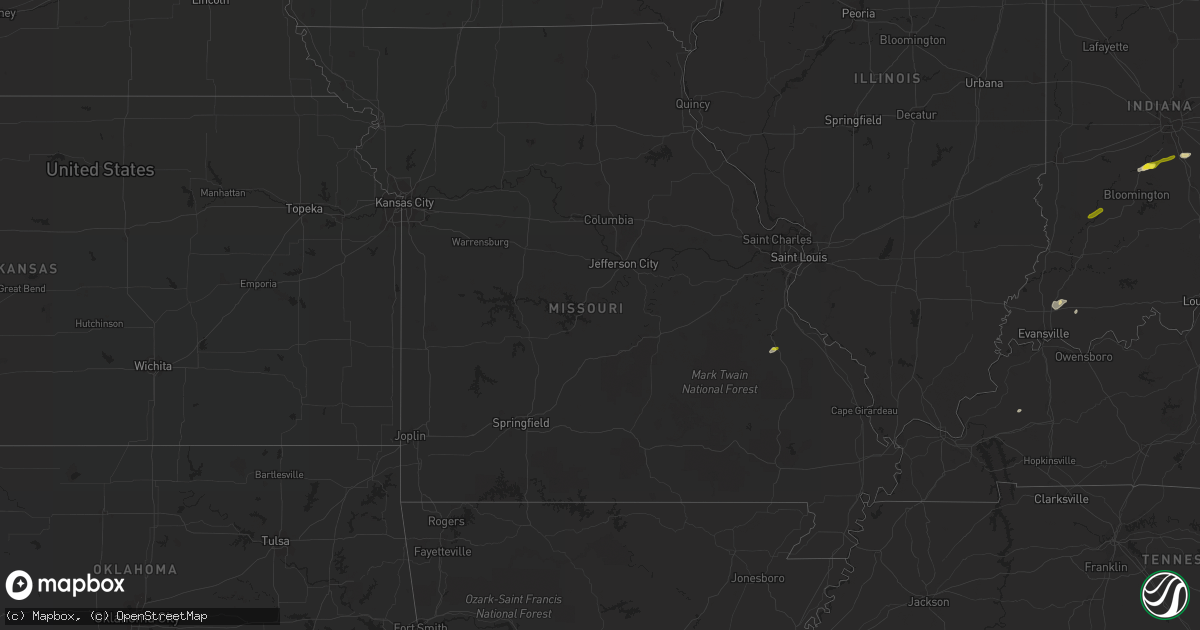 Hail map in Missouri on May 21, 2018